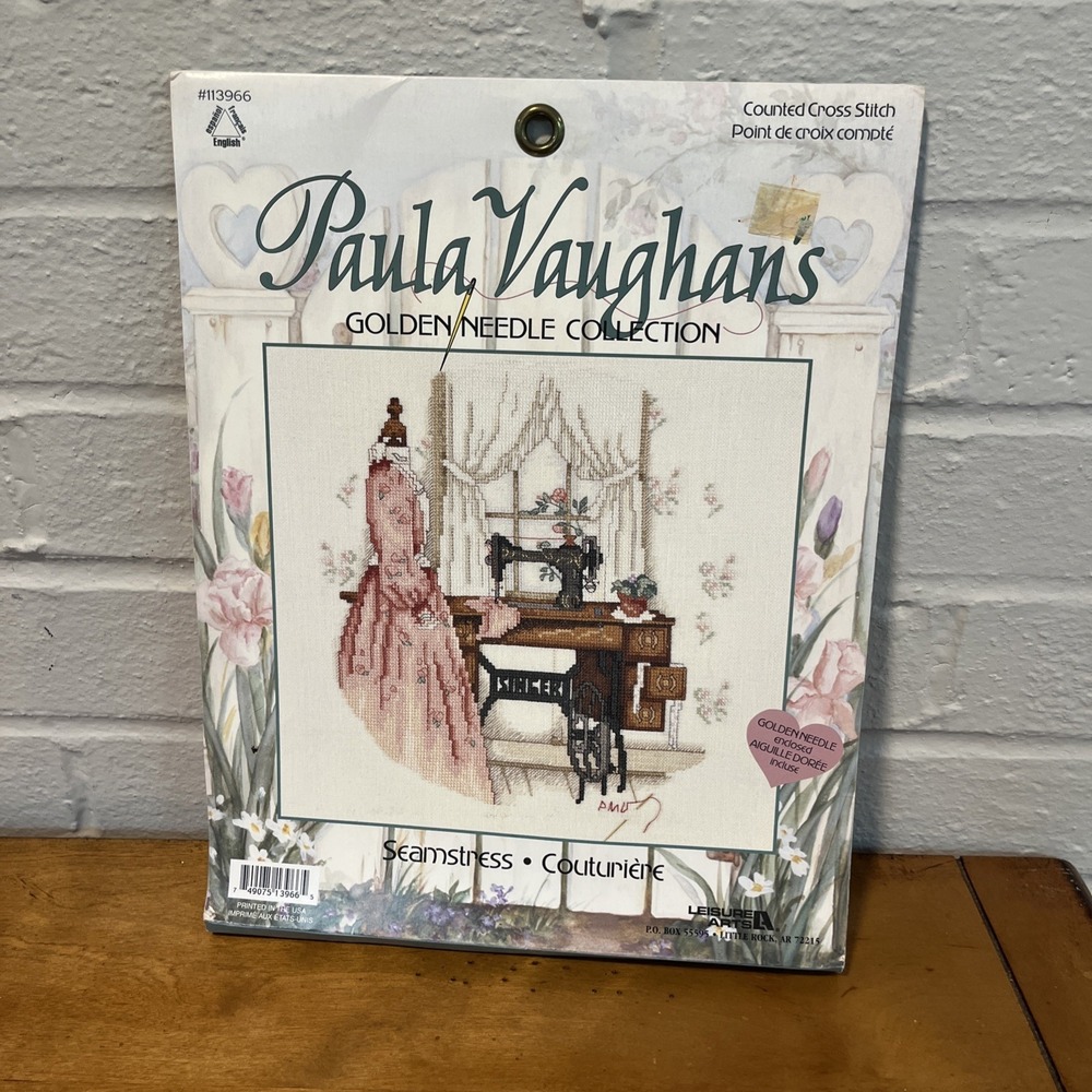 Paula Vaughan's Golden Needle "Seamstress" Counted Cross Stitch Kit - New/Sealed